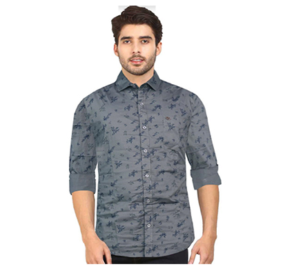 duff 100% cotton printed casual men shirts (grey)